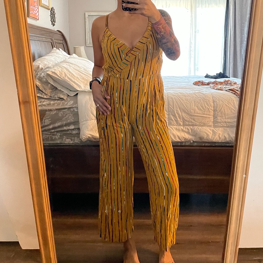 Colorful stripped pant Romper jumpsuit | Medium